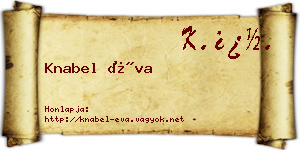 Knabel Éva névjegykártya